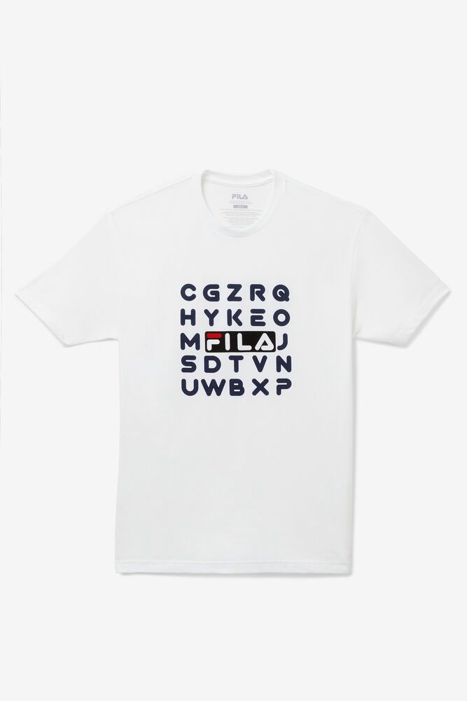 Fila Alphabet T-Shirt White - Mens - 68940MQEI